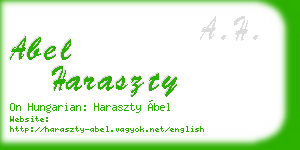 abel haraszty business card