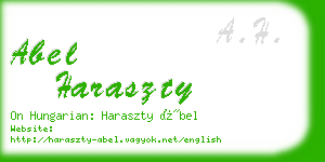 abel haraszty business card